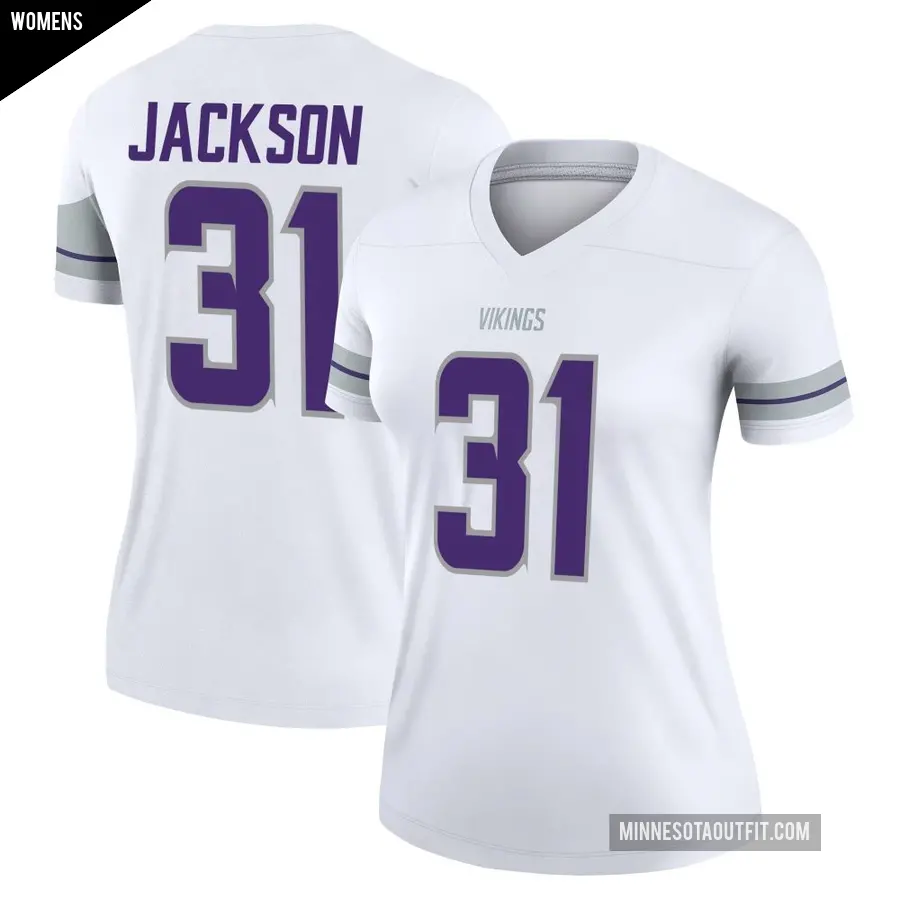 Women's Minnesota Vikings ＃31 Khyree Jackson White Legend Alternate Jersey