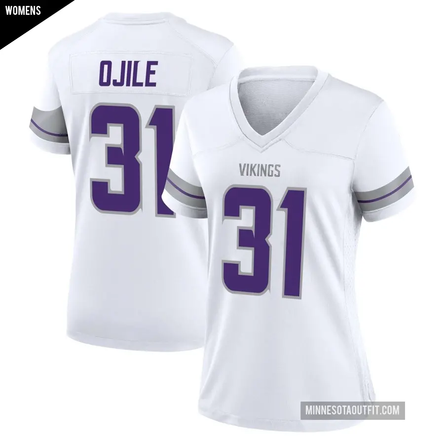 Women's Minnesota Vikings ＃31 Zach Ojile White Game Alternate Jersey