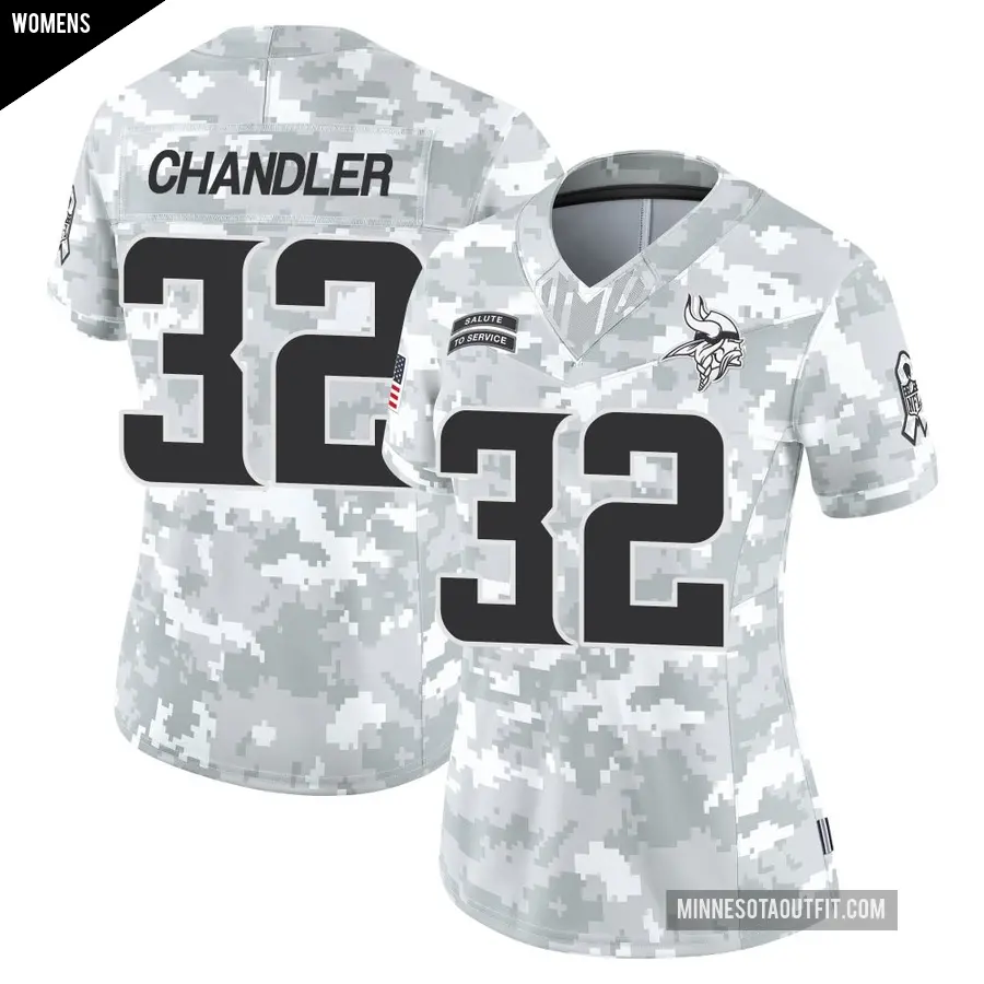 Women's Minnesota Vikings ＃32 Ty Chandler Arctic Camo Limited 2024 Salute to Service Jersey
