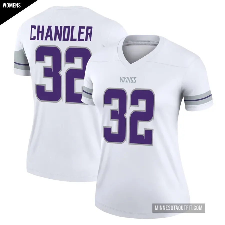 Women's Minnesota Vikings ＃32 Ty Chandler White Legend Alternate Jersey