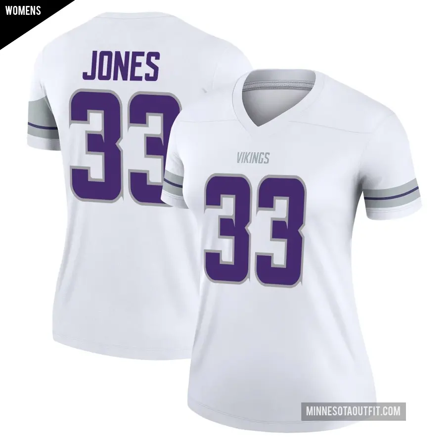 Women's Minnesota Vikings ＃33 Aaron Jones White Legend Alternate Jersey