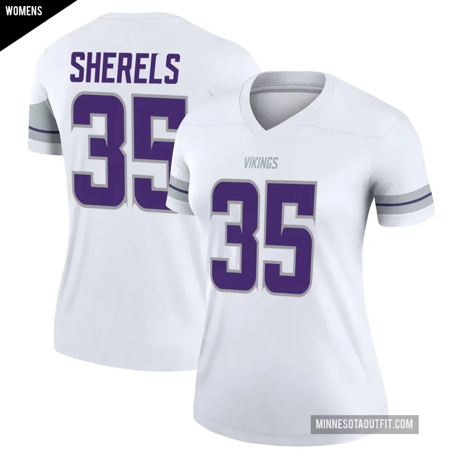 Women's Minnesota Vikings ＃35 Marcus Sherels White Legend Alternate Jersey