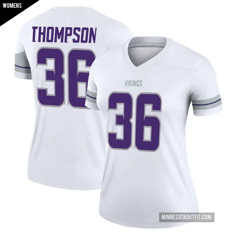 Women's Minnesota Vikings ＃36 NaJee Thompson White Legend Alternate Jersey