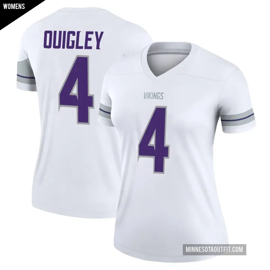 Women's Minnesota Vikings ＃4 Ryan Quigley White Legend Alternate Jersey