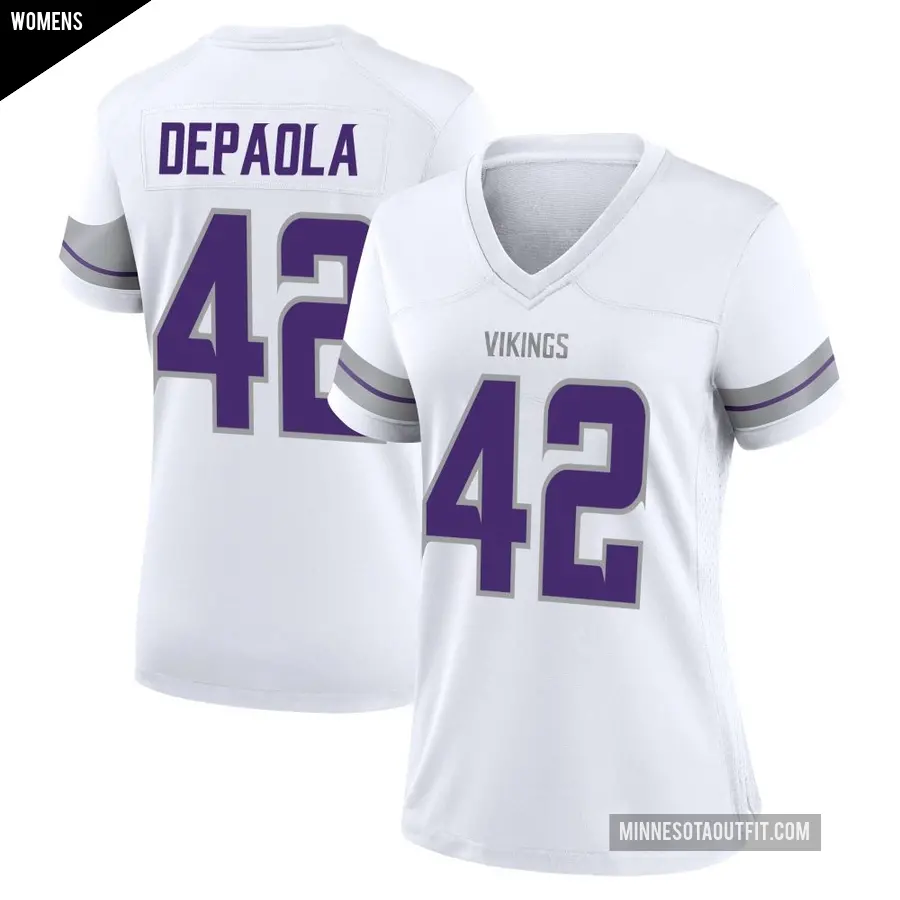 Women's Minnesota Vikings ＃42 Andrew DePaola White Game Alternate Jersey