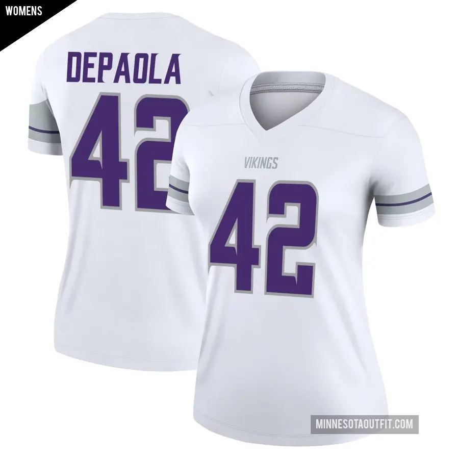 Women's Minnesota Vikings ＃42 Andrew DePaola White Legend Alternate Jersey