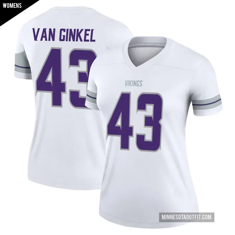 Women's Minnesota Vikings ＃43 Andrew Van Ginkel White Legend Alternate Jersey