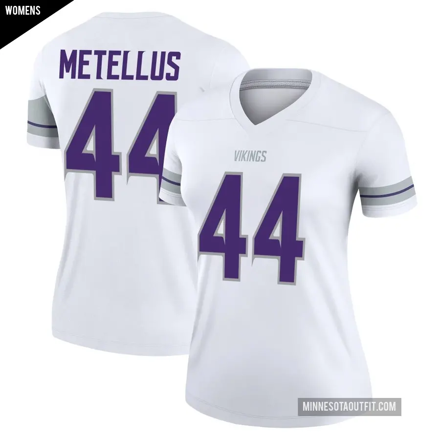 Women's Minnesota Vikings ＃44 Josh Metellus White Legend Alternate Jersey
