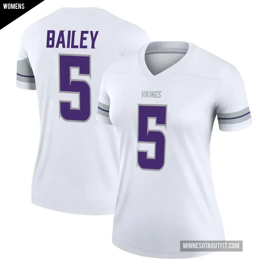 Women's Minnesota Vikings ＃5 Dan Bailey White Legend Alternate Jersey