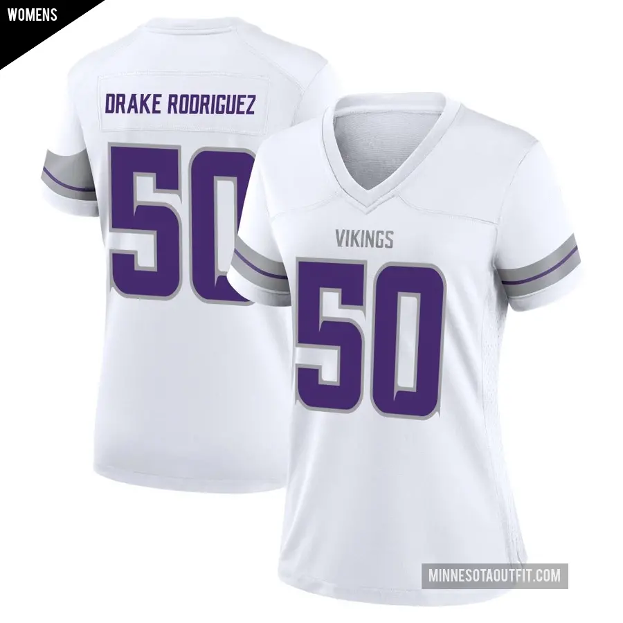 Women's Minnesota Vikings ＃50 Levi Drake Rodriguez White Game Alternate Jersey