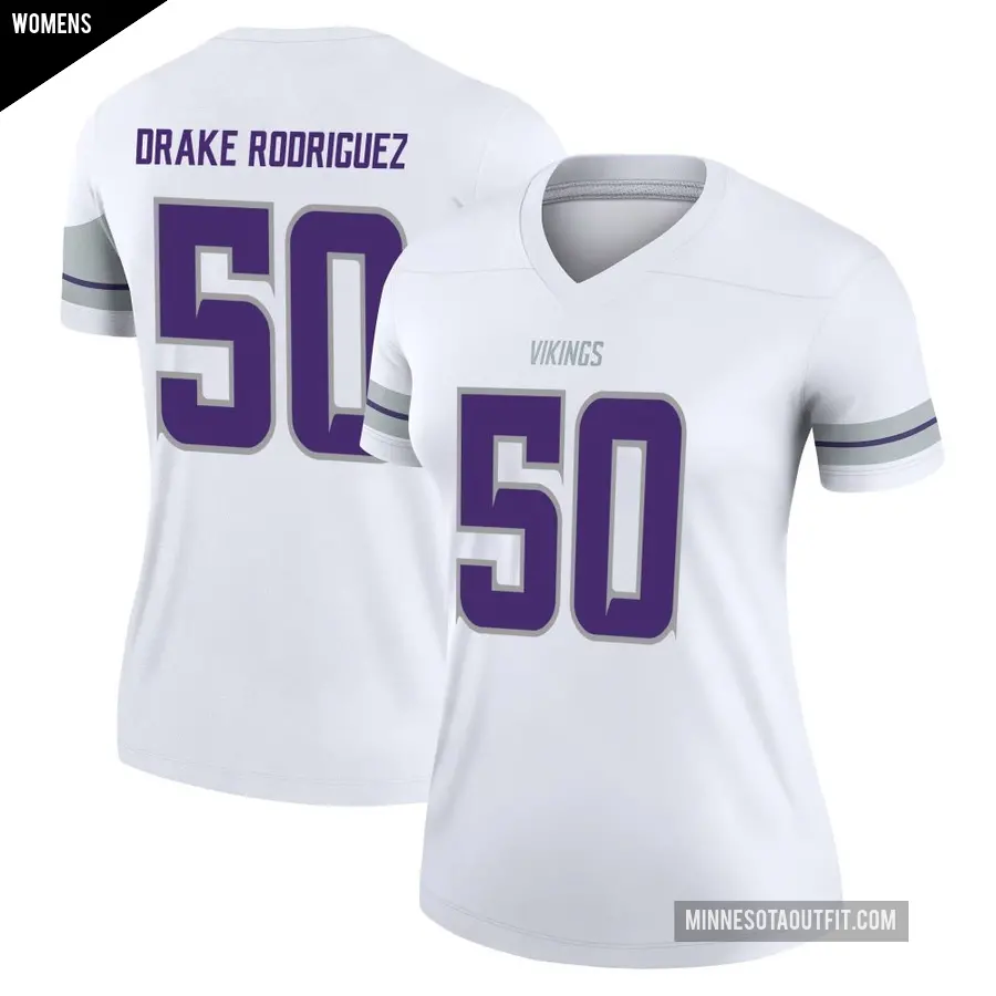 Women's Minnesota Vikings ＃50 Levi Drake Rodriguez White Legend Alternate Jersey