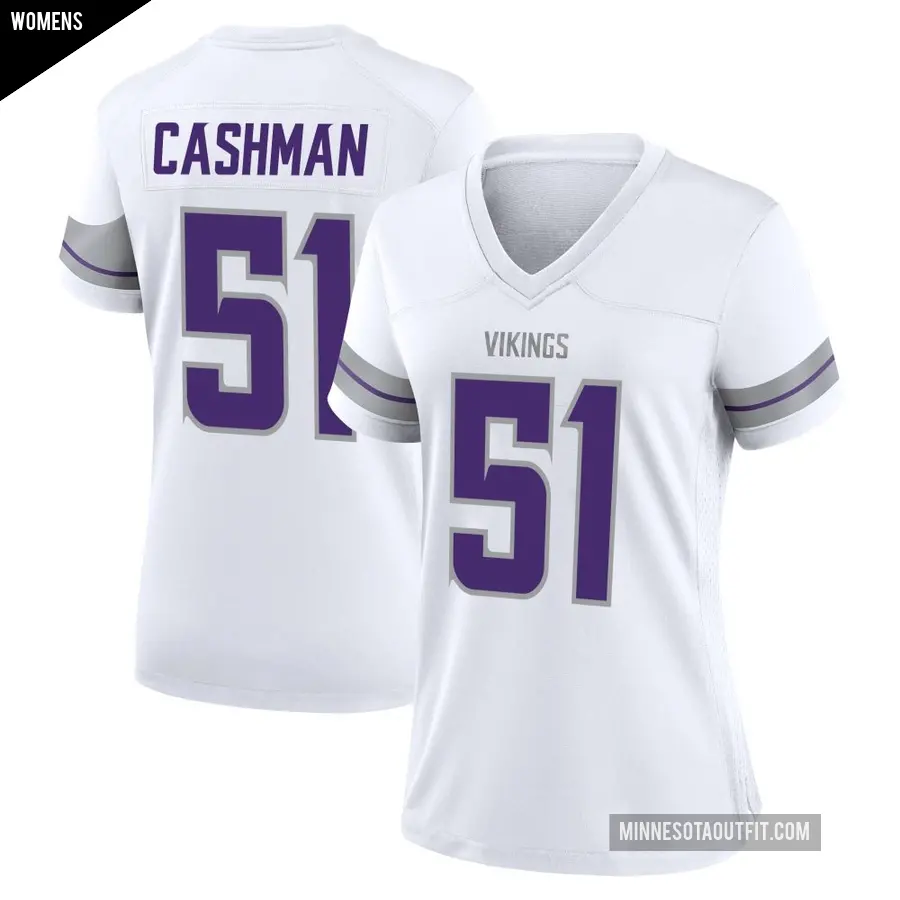 Women's Minnesota Vikings ＃51 Blake Cashman White Game Alternate Jersey