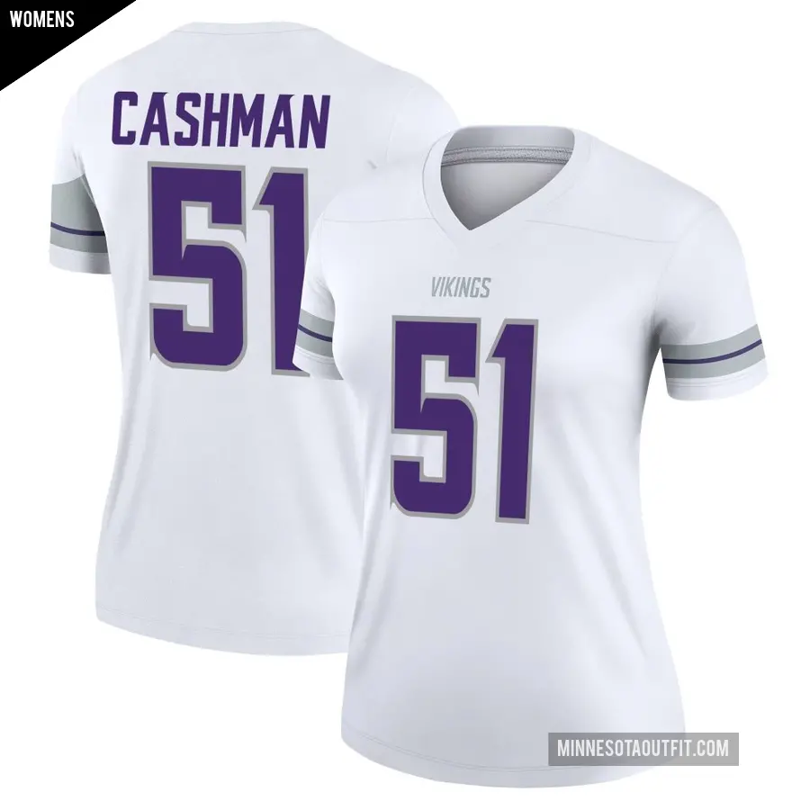 Women's Minnesota Vikings ＃51 Blake Cashman White Legend Alternate Jersey