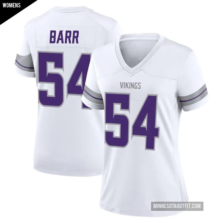 Women's Minnesota Vikings ＃54 Anthony Barr White Game Alternate Jersey