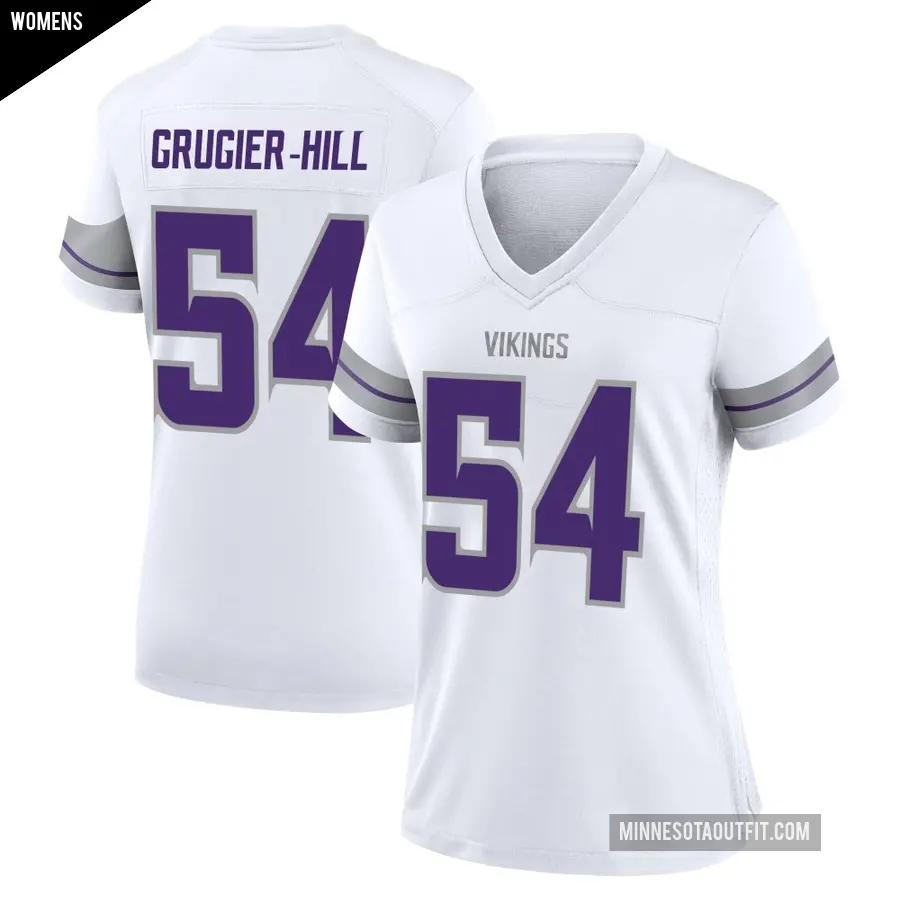 Women's Minnesota Vikings ＃54 Kamu Grugier-Hill White Game Alternate Jersey