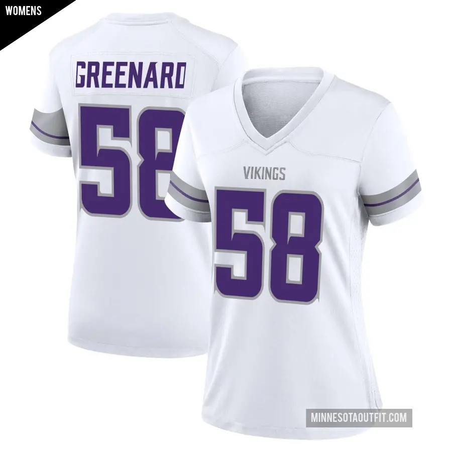Women's Minnesota Vikings ＃58 Jonathan Greenard White Game Alternate Jersey