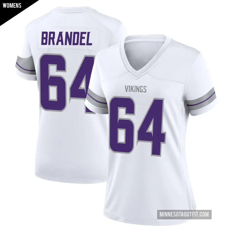 Women's Minnesota Vikings ＃64 Blake Brandel White Game Alternate Jersey