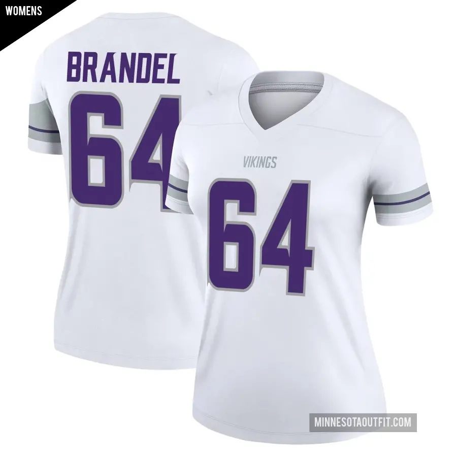 Women's Minnesota Vikings ＃64 Blake Brandel White Legend Alternate Jersey