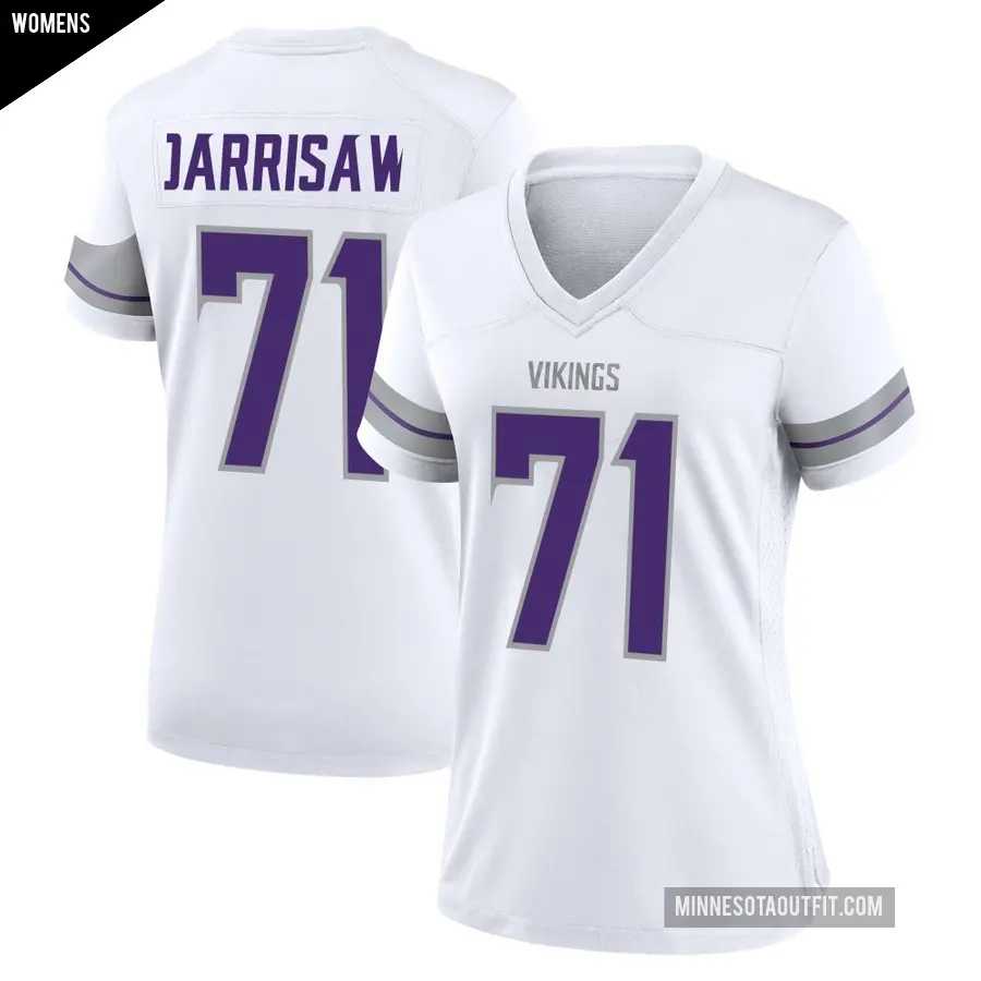Women's Minnesota Vikings ＃71 Christian Darrisaw White Game Alternate Jersey