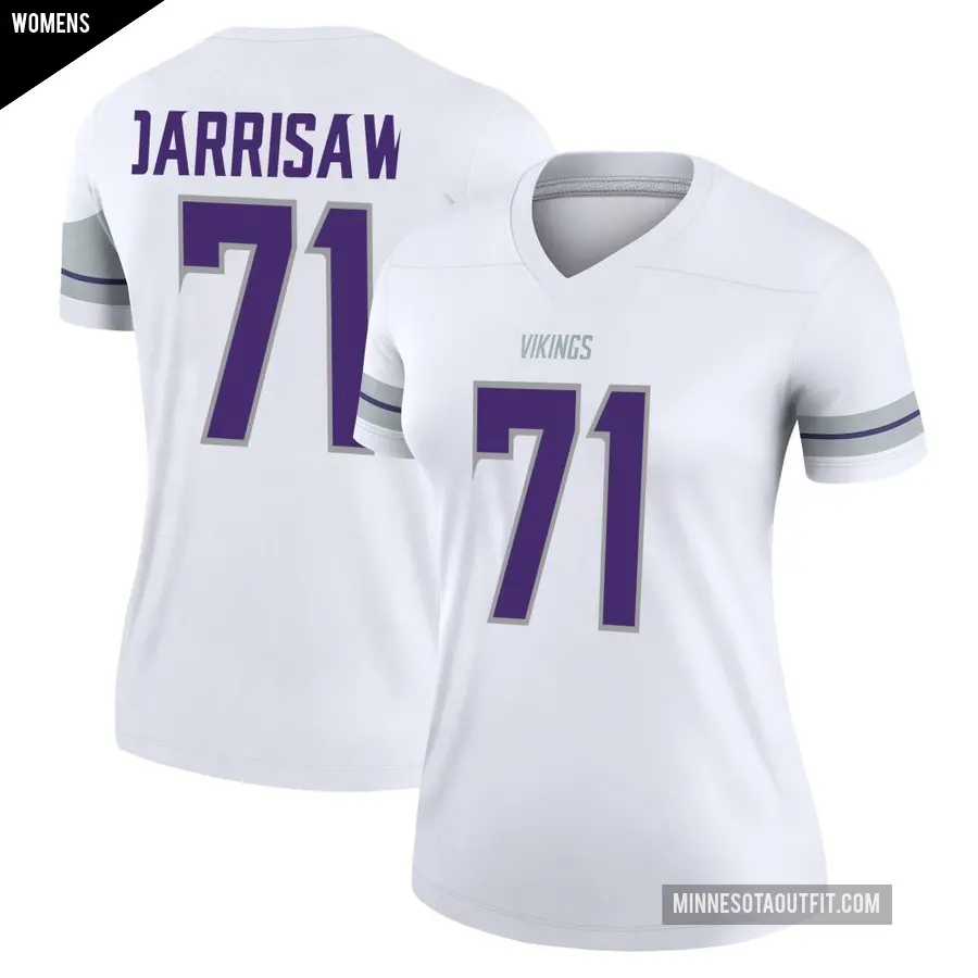 Women's Minnesota Vikings ＃71 Christian Darrisaw White Legend Alternate Jersey