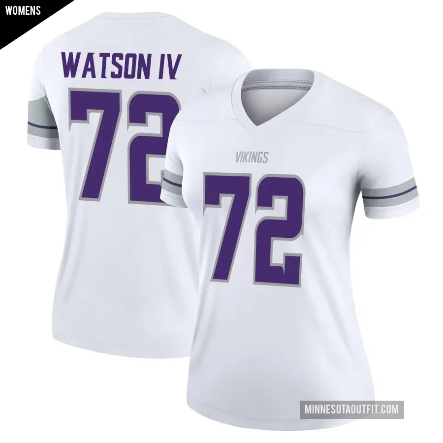 Women's Minnesota Vikings ＃72 Leroy Watson IV White Legend Alternate Jersey
