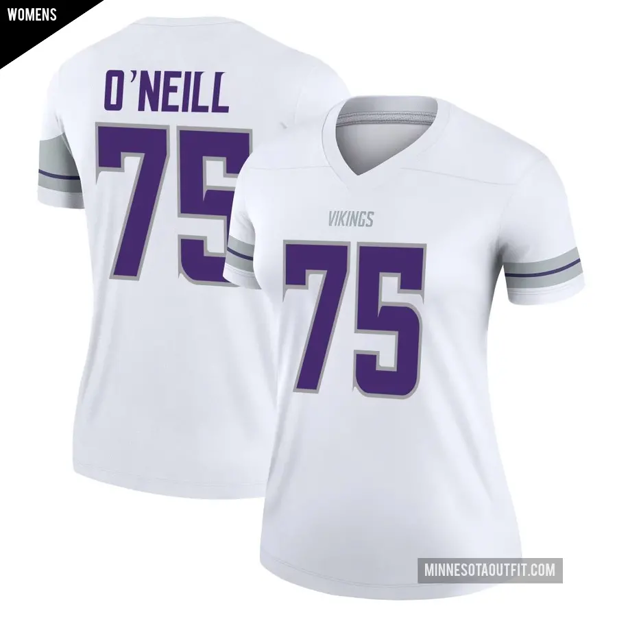 Women's Minnesota Vikings ＃75 Brian O'Neill White Legend Alternate Jersey