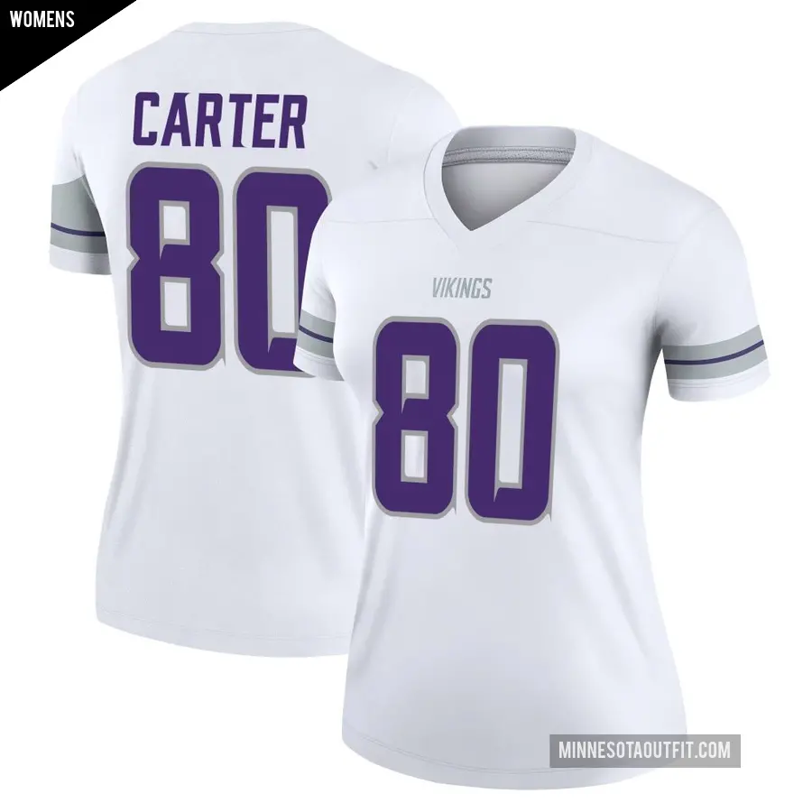Women's Minnesota Vikings ＃80 Cris Carter White Legend Alternate Jersey