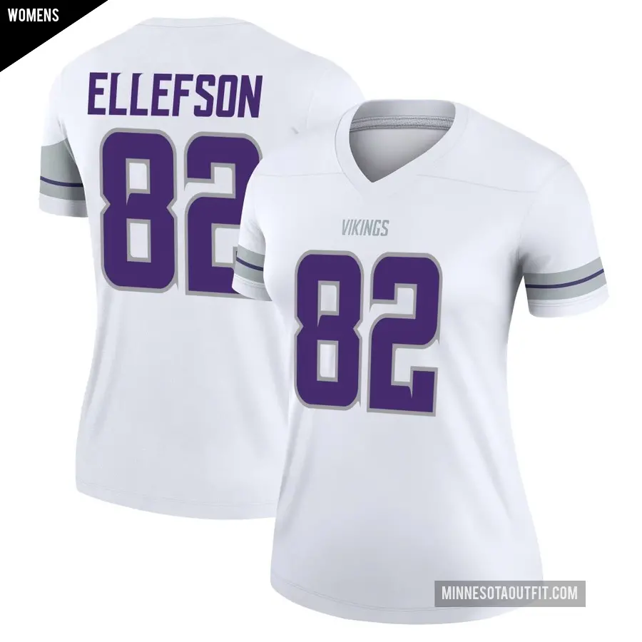 Women's Minnesota Vikings ＃82 Ben Ellefson White Legend Alternate Jersey
