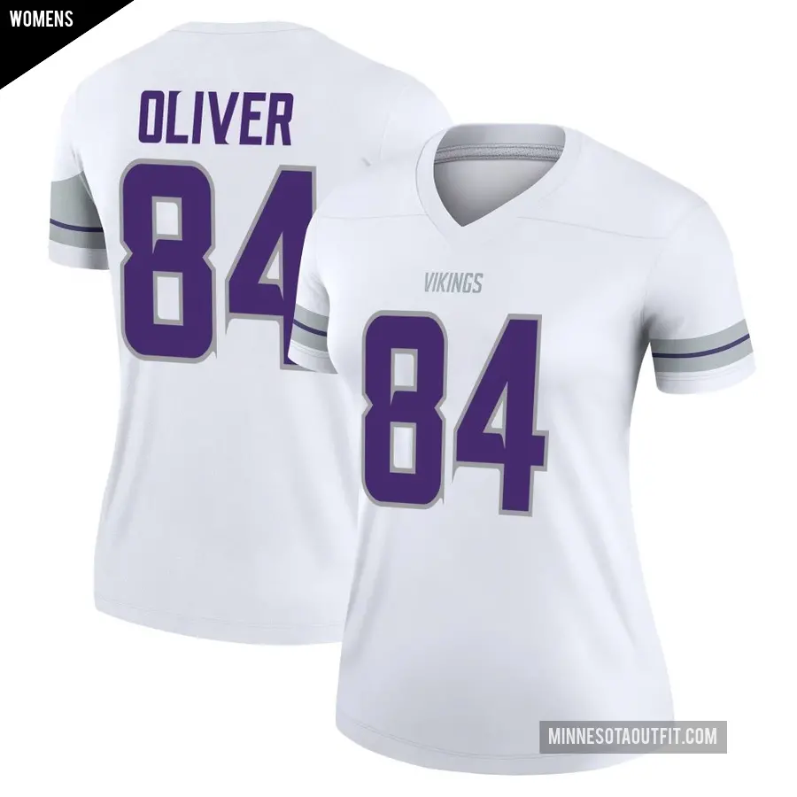Women's Minnesota Vikings ＃84 Josh Oliver White Legend Alternate Jersey