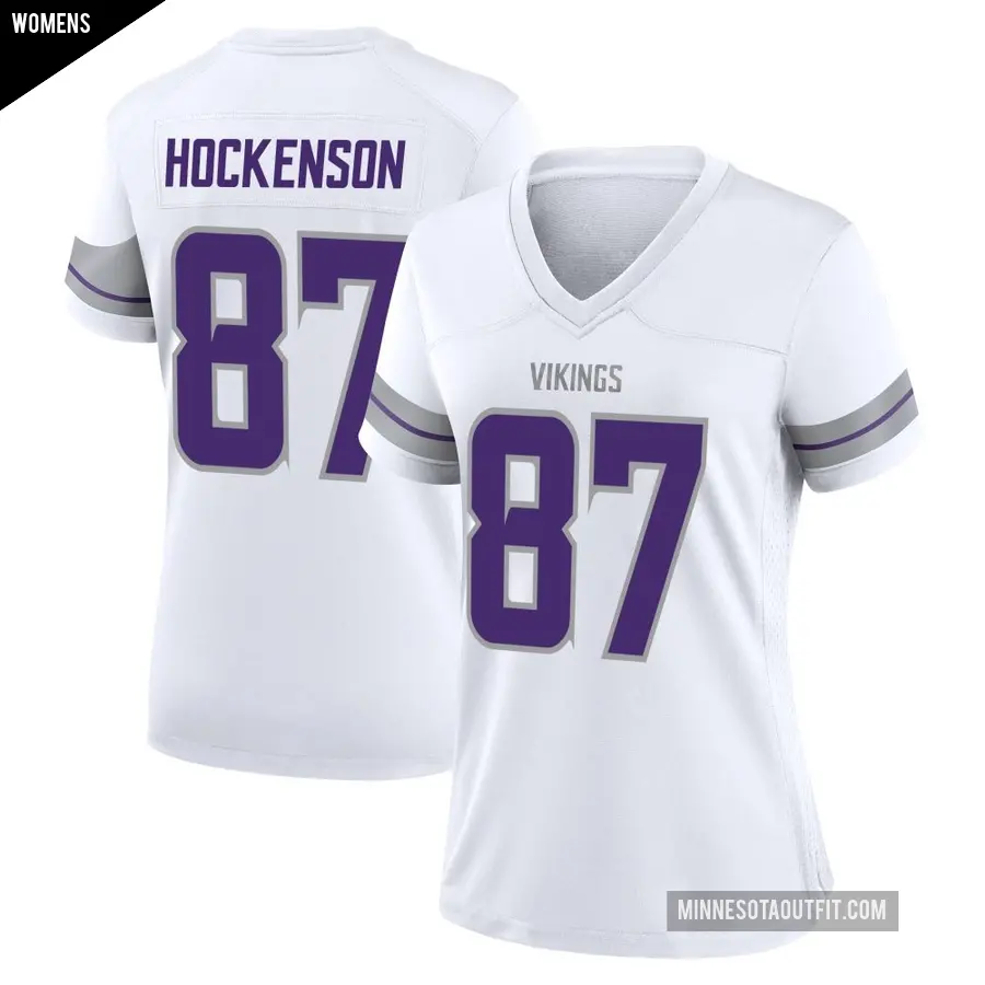 Women's Minnesota Vikings ＃87 T.J. Hockenson White Game Alternate Jersey