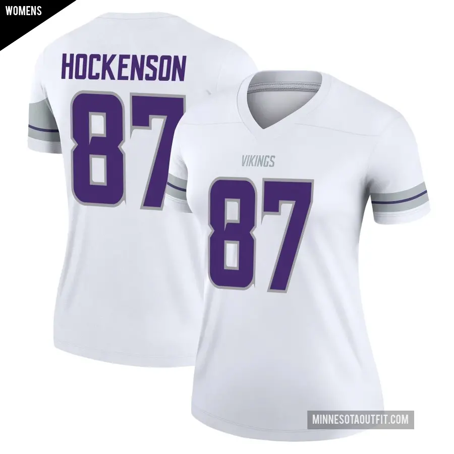 Women's Minnesota Vikings ＃87 T.J. Hockenson White Legend Alternate Jersey