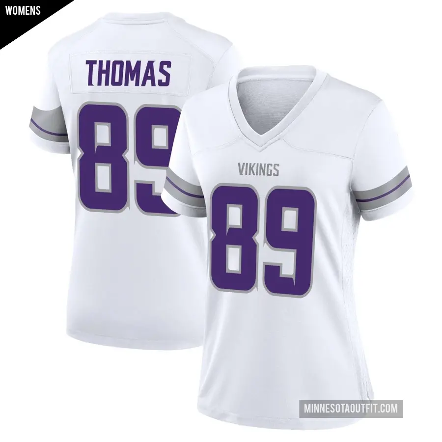 Women's Minnesota Vikings ＃89 Thayer Thomas White Game Alternate Jersey