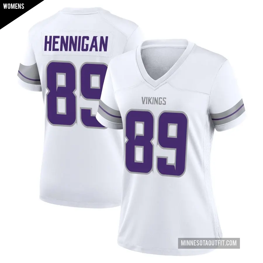 Women's Minnesota Vikings ＃89 Thomas Hennigan White Game Alternate Jersey