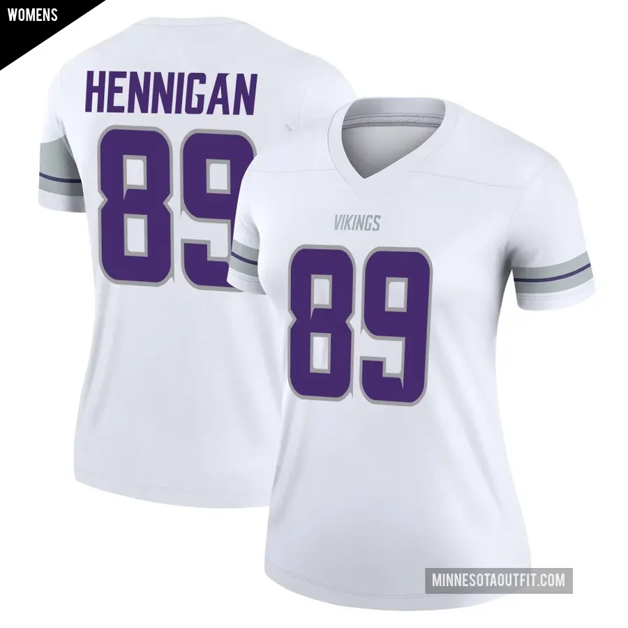 Women's Minnesota Vikings ＃89 Thomas Hennigan White Legend Alternate Jersey