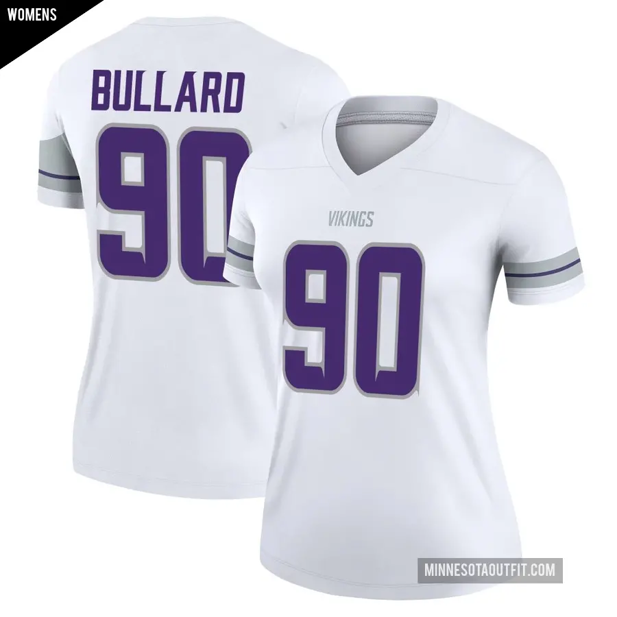Women's Minnesota Vikings ＃90 Jonathan Bullard White Legend Alternate Jersey