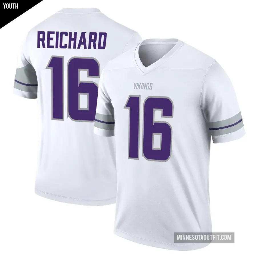 Youth Minnesota Vikings ＃16 Will Reichard White Legend Alternate Jersey