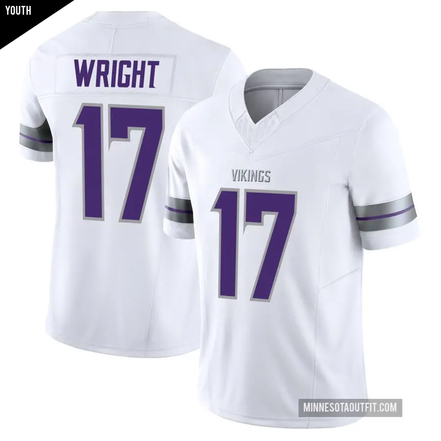 Youth Minnesota Vikings ＃17 Ryan Wright White Limited Alternate Vapor F.U.S.E. Jersey