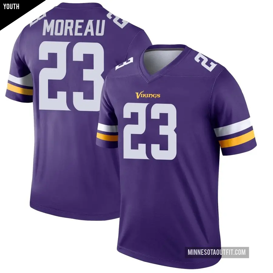 Youth Minnesota Vikings ＃23 Fabian Moreau Purple Legend Jersey