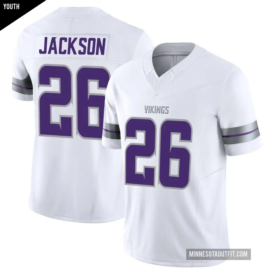 Youth Minnesota Vikings ＃26 Theo Jackson White Limited Alternate Vapor F.U.S.E. Jersey