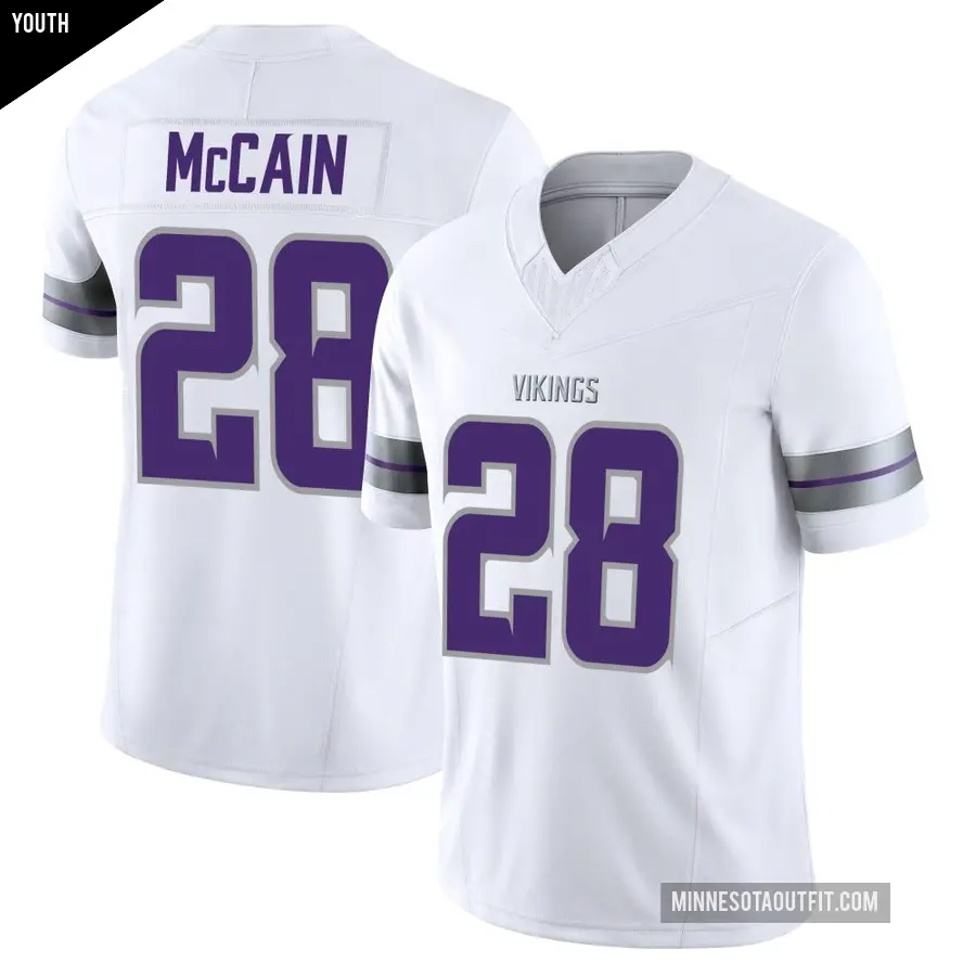 Youth Minnesota Vikings ＃28 Bobby McCain White Limited Alternate Vapor F.U.S.E. Jersey