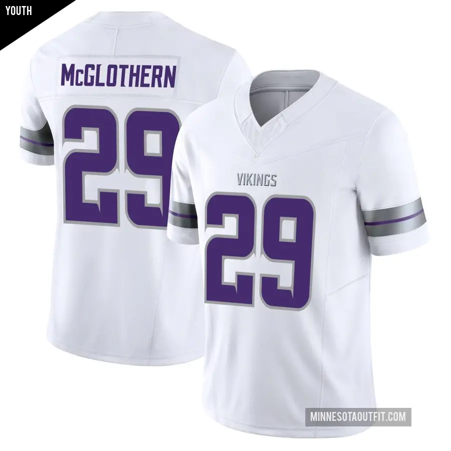 Youth Minnesota Vikings ＃29 Dwight McGlothern White Limited Alternate Vapor F.U.S.E. Jersey