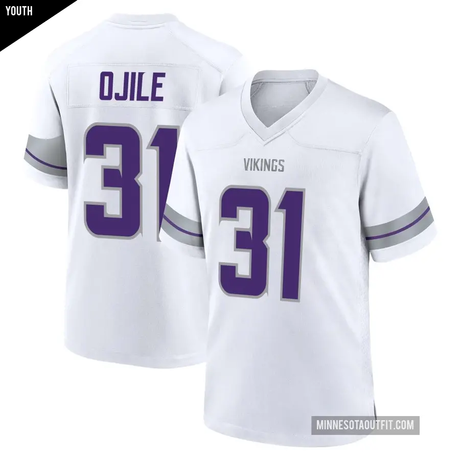 Youth Minnesota Vikings ＃31 Zach Ojile White Game Alternate Jersey