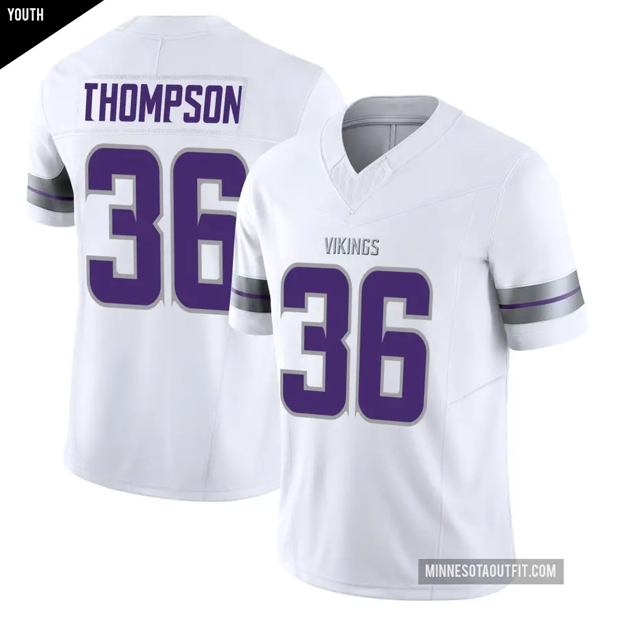 Youth Minnesota Vikings ＃36 NaJee Thompson White Limited Alternate Vapor F.U.S.E. Jersey