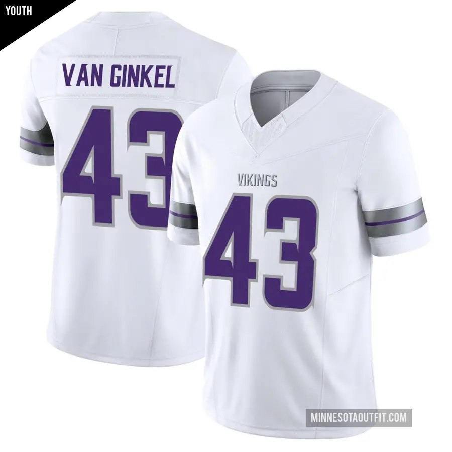 Youth Minnesota Vikings ＃43 Andrew Van Ginkel White Limited Alternate Vapor F.U.S.E. Jersey