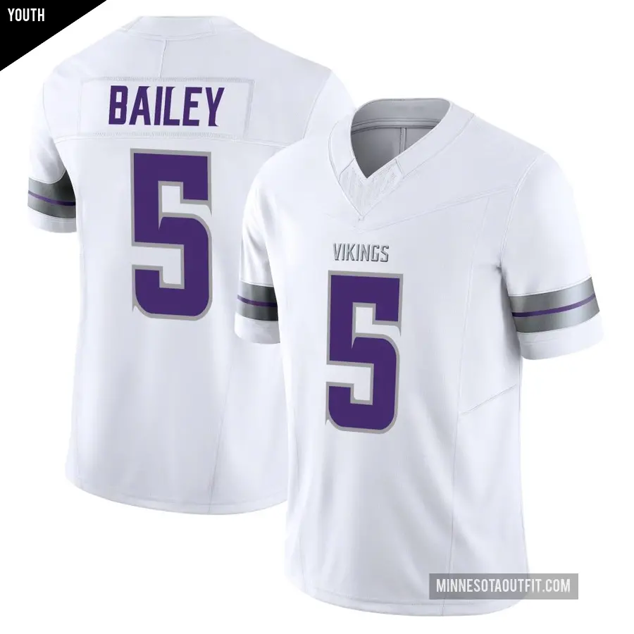 Youth Minnesota Vikings ＃5 Dan Bailey White Limited Alternate Vapor F.U.S.E. Jersey