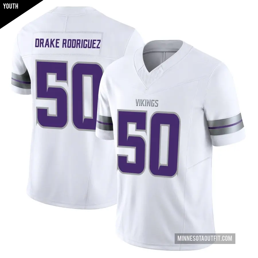 Youth Minnesota Vikings ＃50 Levi Drake Rodriguez White Limited Alternate Vapor F.U.S.E. Jersey