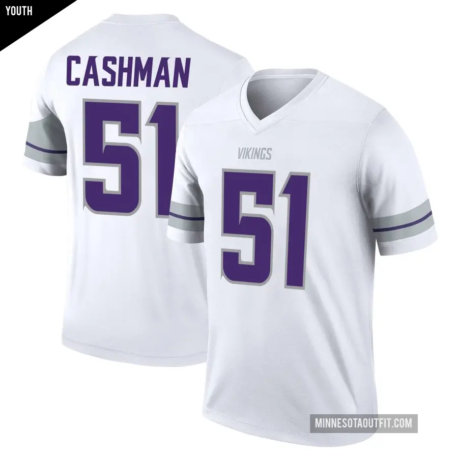 Youth Minnesota Vikings ＃51 Blake Cashman White Legend Alternate Jersey