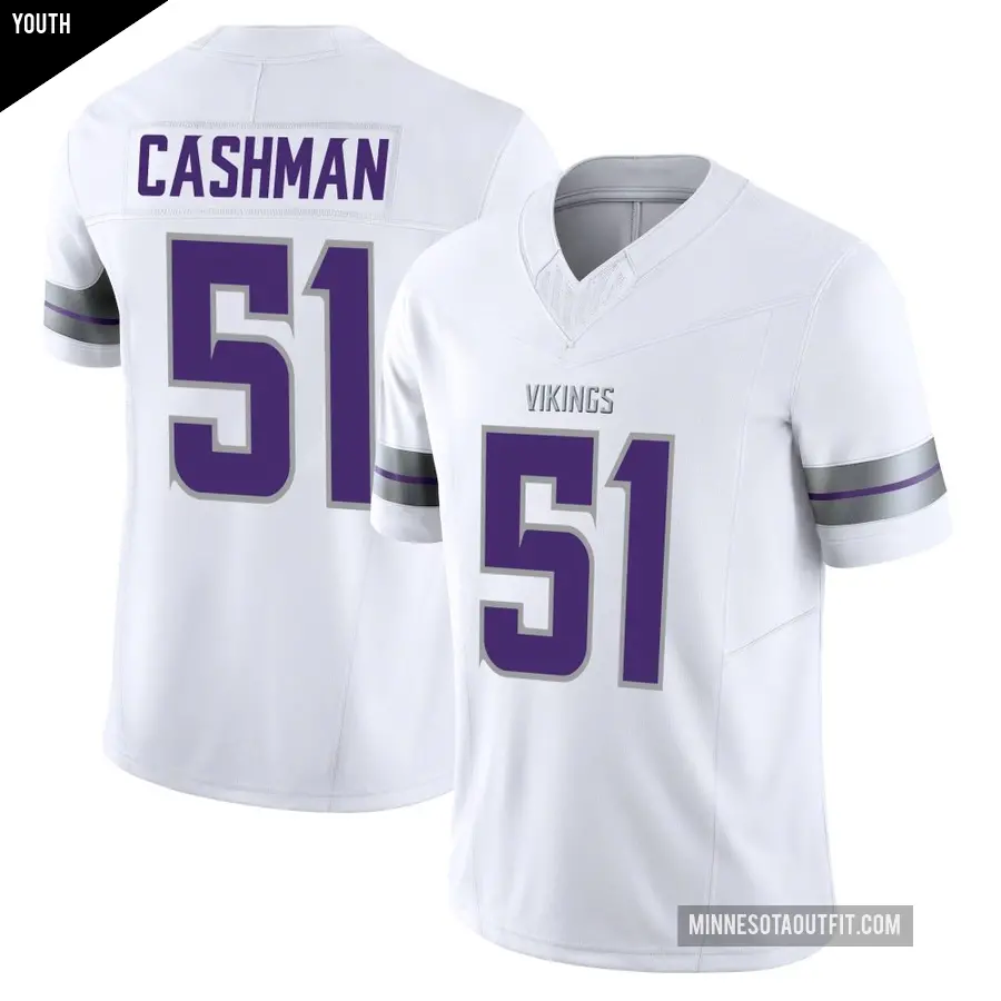 Youth Minnesota Vikings ＃51 Blake Cashman White Limited Alternate Vapor F.U.S.E. Jersey