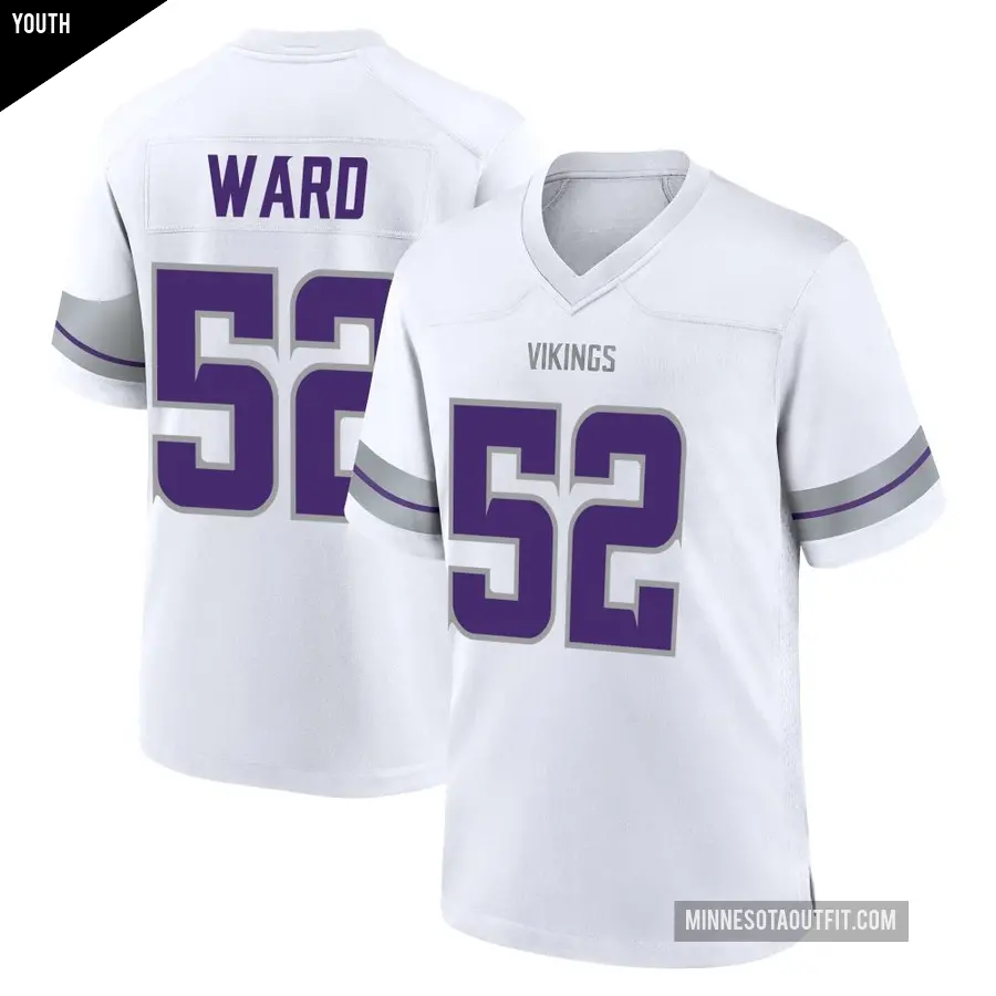 Youth Minnesota Vikings ＃52 Jihad Ward White Game Alternate Jersey