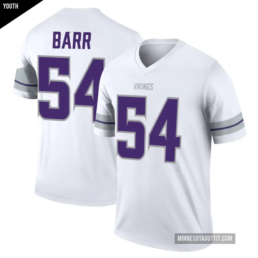 Youth Minnesota Vikings ＃54 Anthony Barr White Legend Alternate Jersey